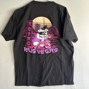 Comfort Colors Rusvegas 2023 Vaporwave Bulldog Pocket T-Shirt Mens Large Black